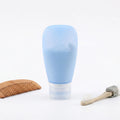 TSA-Standard Size 2 oz 90ML Portable Reusable Container Empty Mini 1 Ounce Silicone Squeeze Travel Shampoo Bottles for Lotion