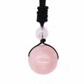 HZ Natural Rose Quartz Beads Ball Pendant Transfer Lucky Crystal Jewelry Energy Gift Folk Crafts