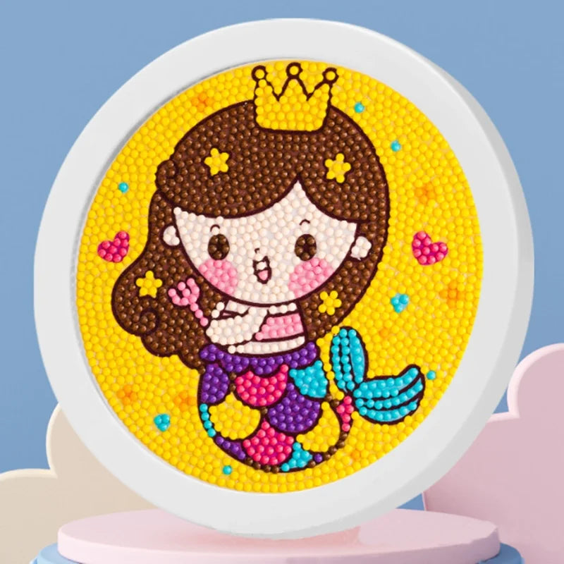 Hot Sale DIY Diamond Painting Kit Cartoon Mermaid Puzzle Kids' Crystal Art Printed Fabric Custom Mermaid World