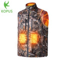 New Design Custom Logo Winter Outdoor Casual Zipper Heating Hunting Vest Camouflage Electrical Battery Rechargeable