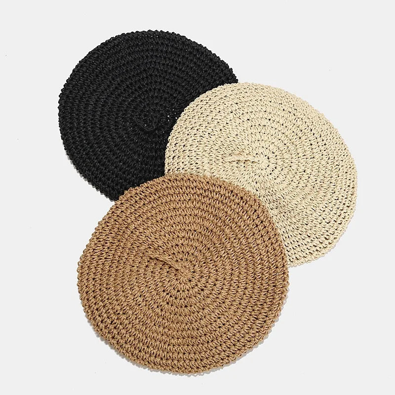Sewingman B0301Z Breathable Fashion Summer Women Custom Straw Beret Hats