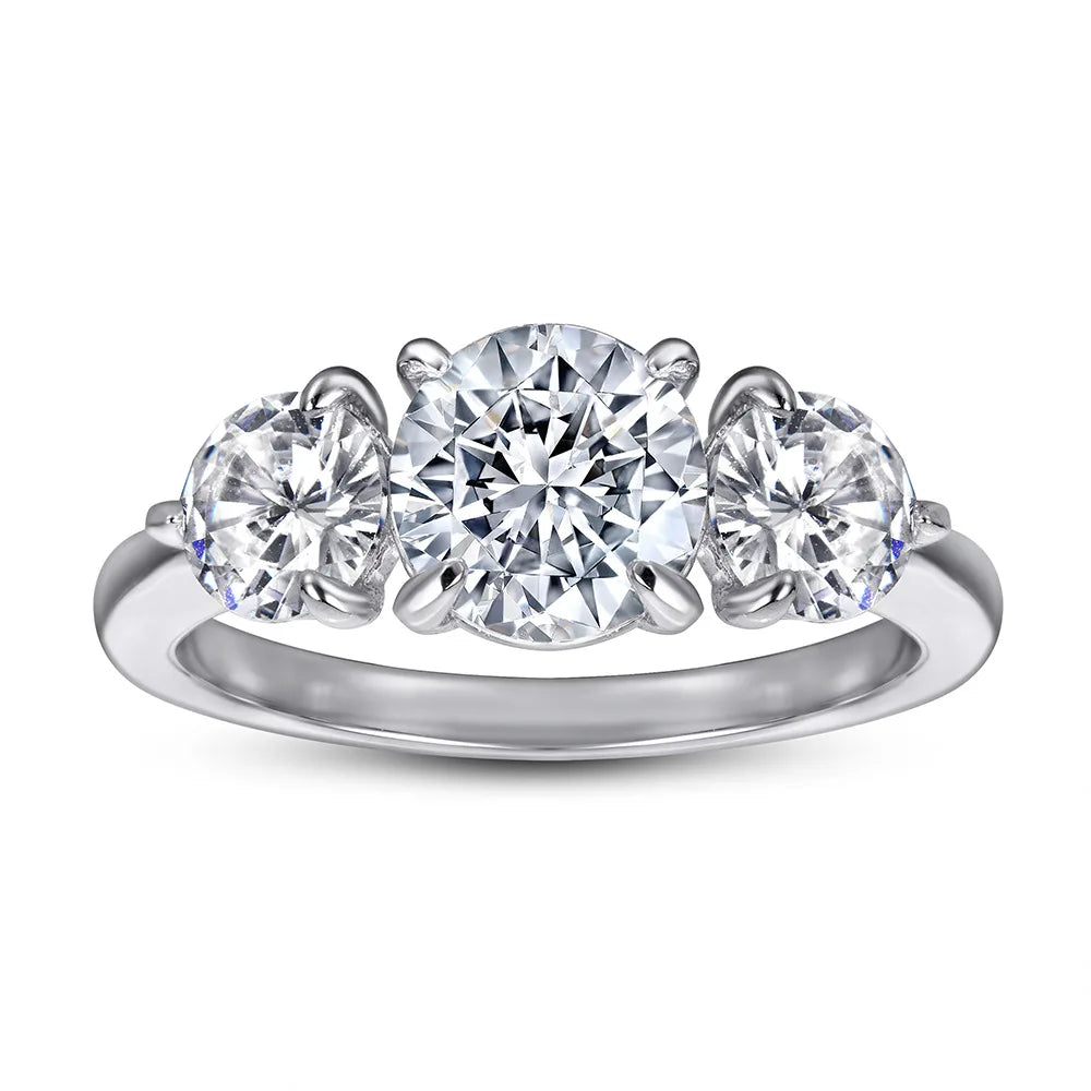 Anillos De Compromiso 925 INS Collection Gold Plated Round Stone Infinite Elements Sterling Silver 925 Jewellery Ring