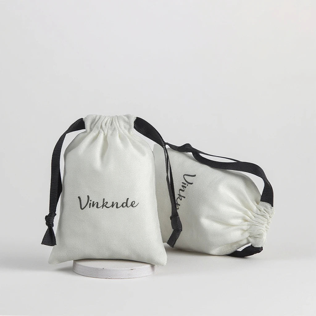 Eco-friendly 8*10 cm White Cotton Canvas Drawstring Pouch with Grosgrain Ribbon for Storing and Protecting Jewelry