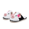 Cartoon Cow Plush Slippers for Women Home Warmth Anti-slip Furry Lined Closed-Toe Cotton Slippers