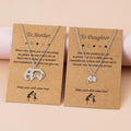 Stainless Steel Mother-Daughter Card Friendship Heart Elephant Butterfly Couple Necklace Set for Wedding Party Mother's Day Gift