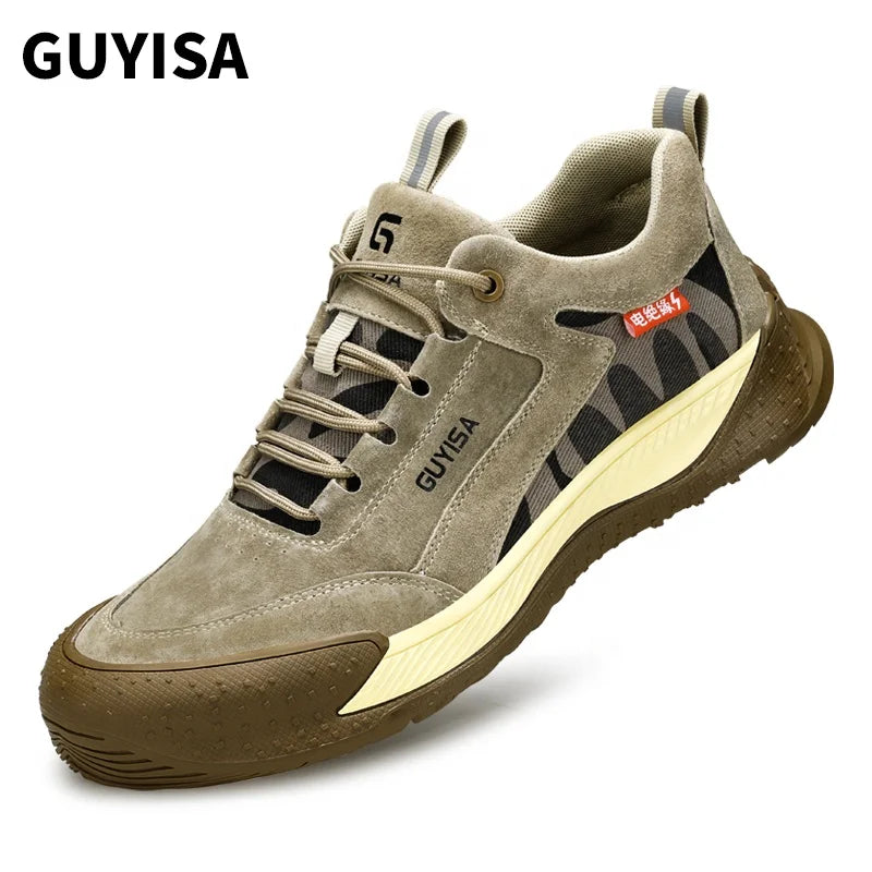 For GUYISA 10KV Men's Safety Shoes Canvas Upper Insulated Welders Shoes for Summer Winter and Autumn Safety