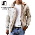 OEM ODM Wholesale Winter Men Casual Thick Long Sleeve Polyester Biker Jacket Plus Size Outwears Fleece Coat