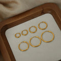 18k PVD Gold Plated Stainless Steel Jewelry Earring Non Tarnish Minimalist 9mm Hypoallergenic Hoop Earrings for Daily Wear