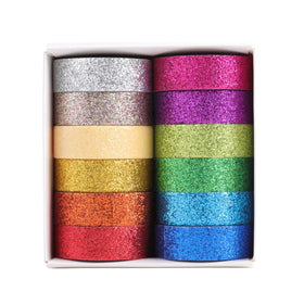 Shining Adhesive Paper DIY Hand Account Stickers 12 Pcs Washi Tape Set