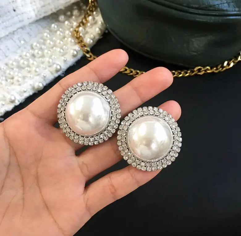 European and American Exaggerated Earrings Temperament Wild Circle Diamond-set Accessories Earrings Women