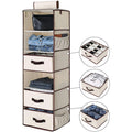 Cotton Linen Storage Bag Multi-layer Washable Folding Hanging Rack Underwear Garment Storage Bag Closet Organizer Rack Storage