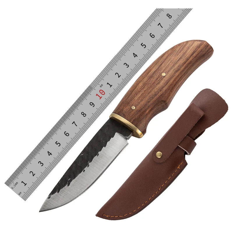 Wholesale Outdoor Fixed Blade Knife Wood Handle Tactical Survival Pocket Camping Knife Straight Hunting Knife