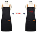 Fashionable Unisex Reusable Waterproof Breathable Durable Sleeveless Bib Kitchen 100% Cotton Canvas Customizable Washable Aprons