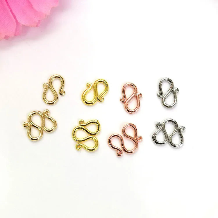 JF1341 Hot Sale Good Quality Silver 18k Gold Plated S W M Shaped Metal Jewelry Clasp Buckle Closure for Bracelet Necklace Making