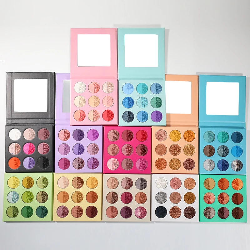 OCHAIN Factory High Pigment Makeup Eyeshadow Glitter Shimmer Eye Shadow Makeup Cosmetics Private Label Vegan Eyeshadow Palette