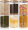 YOLOWE HOME Glass Food Storage Jars Clear Storage Containers Airtight Lids Pantry Organization Spice Jar Blooming Tea Container
