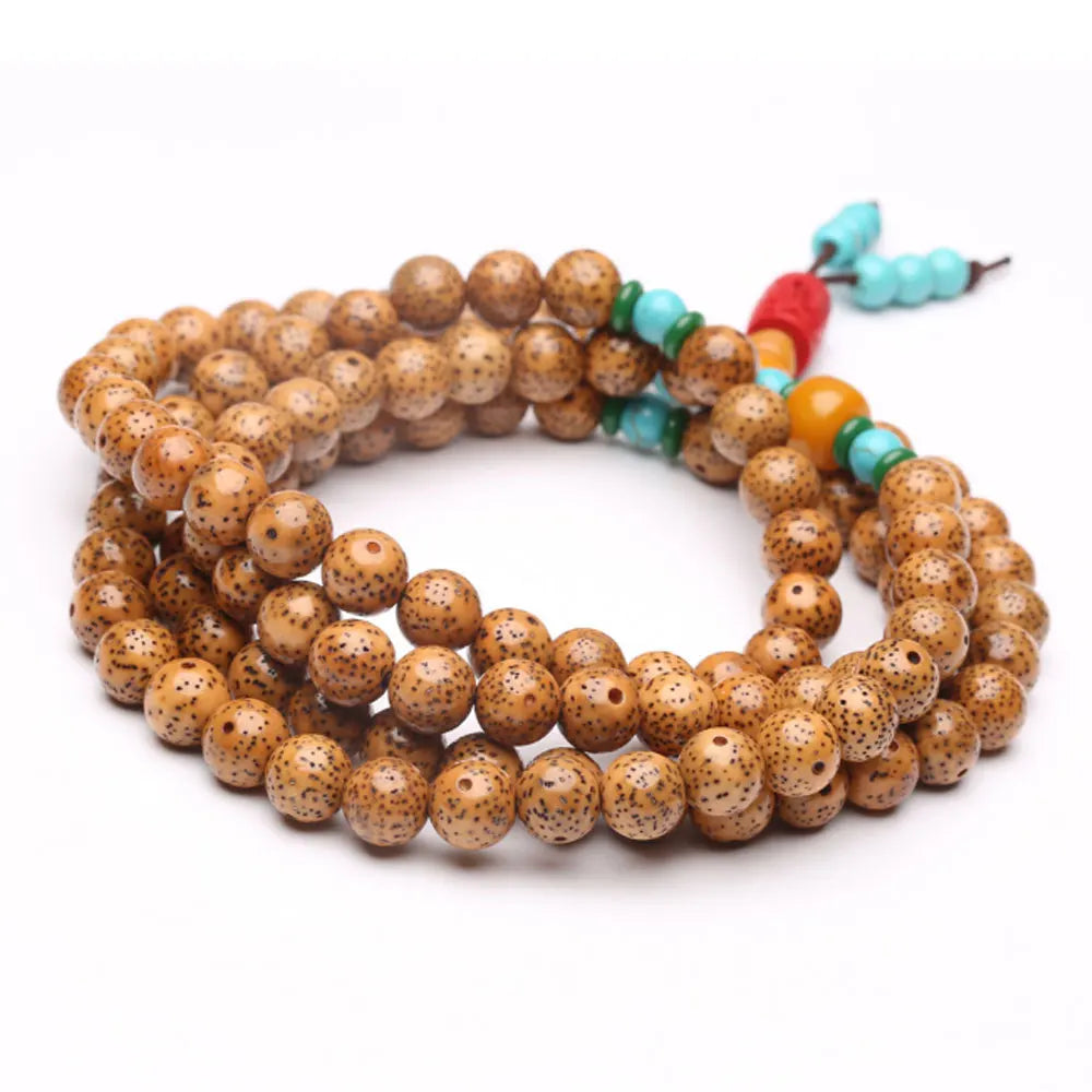 Handmade 8mm Starmoon Bodhi Beads Mala Necklace Bracelet 108 Mala Beads