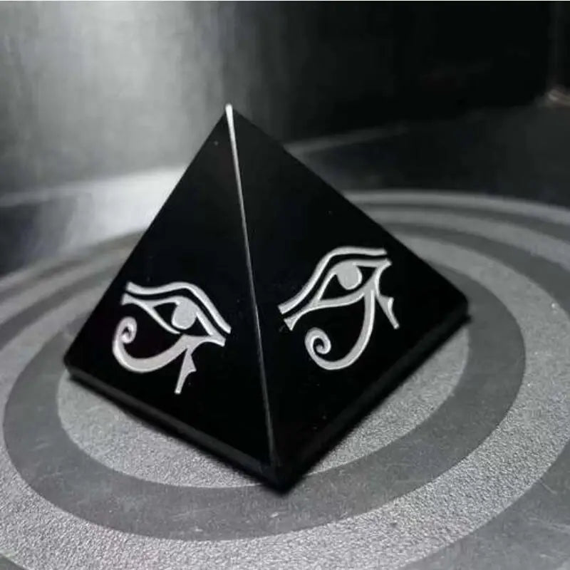 Years Crystal Customized Polished K9 Dark Crystal Pyramid Engrave Glass Obsidian Quartz Black Crystalfor Desk