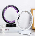 Wholesale Natural Amethyst Natural Crystal Round Lamp Home Decor Healing Crystal Stones Tabletop USB Night Light