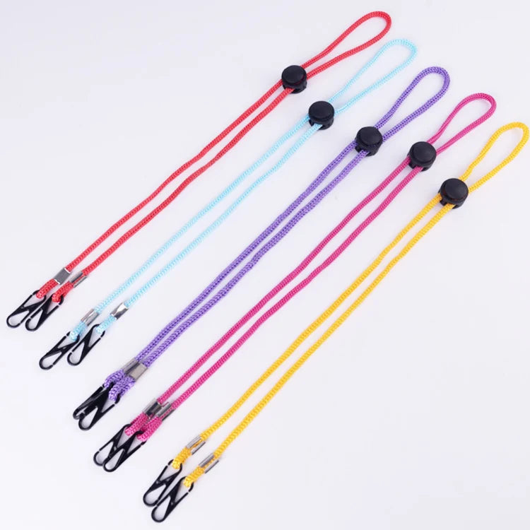 Golden Supplier Cheap Wholesale Hat Holding Adjustable Length Lanyards Eyeglass Round Cord Lanyard Masking Strap