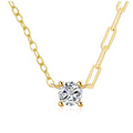 Fashion Charm Jewelry 925 Sterling Silver Zircon Necklace Gold Plated Clavicle Chain Pendant Necklace for Women