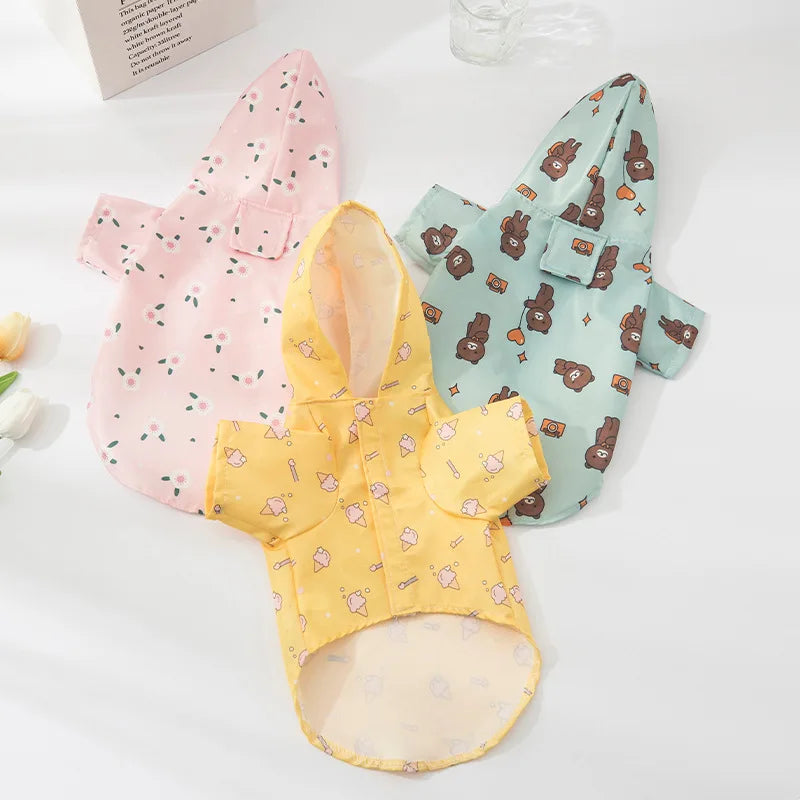 Cartoon Pet Dog Raincoat Waterproof Dog Clothes for Small Medium Dogs Outdoor Puppy Raincoat Jacket Pet Supplie