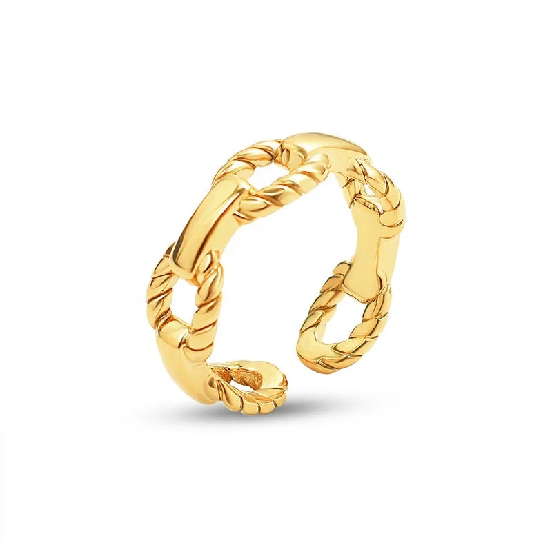 Nice Quality Female Gold Plated Opening Adjustment Index Finger Stainless Steel Ring Wholesale