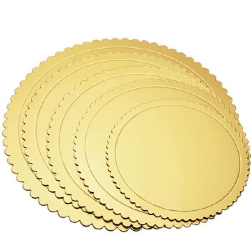 Hot Selling Golden Silvery White 2mm Cake Board 4 5 6 7 8 10 11 12 14 Inch Cake Board for Wedding Birthday Party Bakery Shop