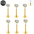 Gaby 16G ASTM F136 Titanium Piercing Lip Ring Jewelry Push in Labret Ring Threadless Titanium Body Piercing Jewelry