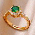 YWXS ZIRXON COPPER RING Simple Fashion 18k Gold Plated Wedding Ring Jewelry + Gold Ring Jewelry Malaysia Ring for Women