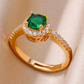 YWXS ZIRXON COPPER RING Simple Fashion 18k Gold Plated Wedding Ring Jewelry + Gold Ring Jewelry Malaysia Ring for Women