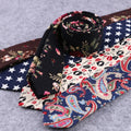 New Floral Tie for Men Women Skinny Cotton Neck Tie for Wedding Casual Mens Neckties Classic Suits Flower Print Neck Ties Cravat