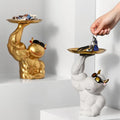 Muscular Arm Animal Cow Tray Ornament Key Storage Table Snack Storage Furniture Decoration Cow Tray Sculpture