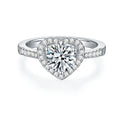2022 925 Sterling Silver 1ct Engagement Square Moissanite Rings D VVS Quality Prong Set Fashionable Oval Design Rhodium Plating MegaBDM