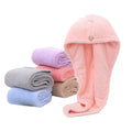 Microfiber Bath Towel Hair Wrap Cap Hat Soft Water Absorbent Hair Towel Wrap Shower Cap with Button
