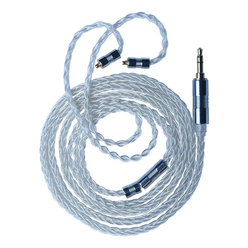 Silver  Plated 8-strand Headphone Upgrade Cable 4.4 2.5mm Balanced Ie80 Mmcx 0.78 Headphone Cable Diy Wire