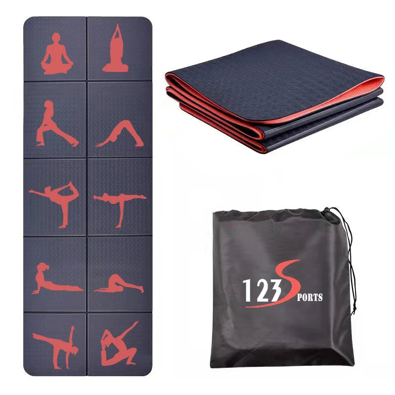 Wholesale Manufacturer 6 mm Instructional Travel Tpe Yoga De Mat With Logo Poses