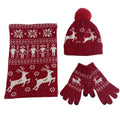 Ready to Ship Christmas Thickness Cable Knitted Beanie Hat Cap Winter Hats Set Woman Scarf and Glove Sets Winter Hat and Gloves