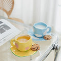 Ins Retro Handmade Coffee Cup and Saucer Afternoon Tea Ceramic Cup Light Luxury Mug