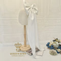 QUEENS GOWN Plain Crepe Bow Short Bridal Veil Simple Elegant Wedding Accessories for Wedding