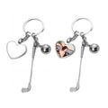Qualisub Personalized Zinc Alloy Heart Shape Golf Keychain Sublimation Golf Keychains Blanks for Heat Press