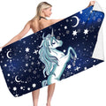 Free Design Custom Unicorn Branded Extra Large Microfiber Beach Towel Big Blanket with Tassel or No Tassel