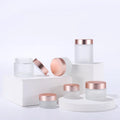 60g 100g 100ml Empty Tall Frosted Matte Cream Glass Jar Rose Gold Cap Face Care Cosmetic Packaging