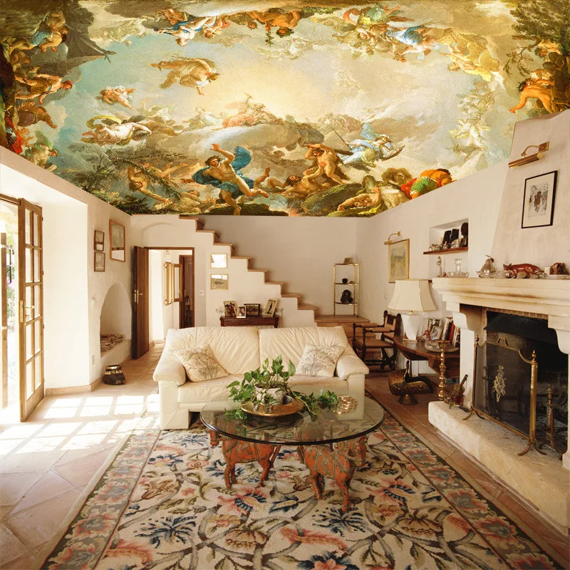 Custom wallpaper European style large scale mural living room ceiling wallpaper mural