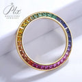 Wholesale 40mm Rainbow Color Gemstone Ruby Zircon Sapphire Diamond Watch Bezel