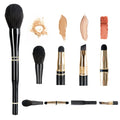4 in 1 Travel Makeup Brush Beauty Tool Blending Sponge Lip Blush Eyeshadow Brush Powder Fiber Concealer Makeup Brush Set
