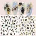 Five Ten 3D Plastic Plant Leaf Flowers Nail Art Stickers DIY Polish Luxury Decal Nails Accessories
