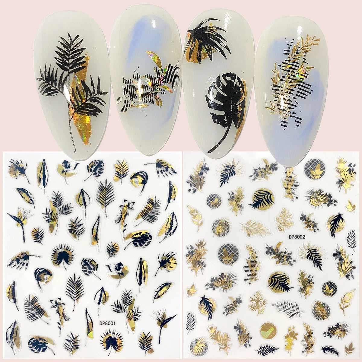 Five Ten 3D Plastic Plant Leaf Flowers Nail Art Stickers DIY Polish Luxury Decal Nails Accessories