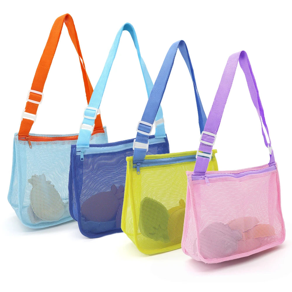 Wholesale Custom Summer Outdoor Travel Shell Collecting Children Mesh Kids Beach Bag