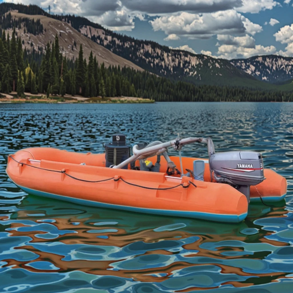 Luxury 12ft 360 Aluminum Hull RIB Inflatable Boat Double Sunbed 1.2mm PVC/Hypalon/Orca Material for Outdoor Family Rowing